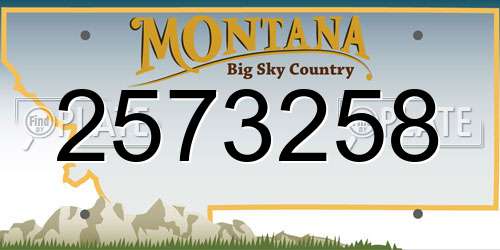 2573258 Montana License Plate
