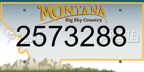 2573288 Montana License Plate