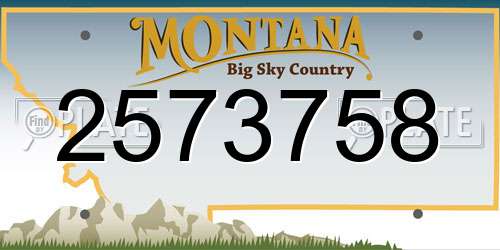 2573758 Montana License Plate