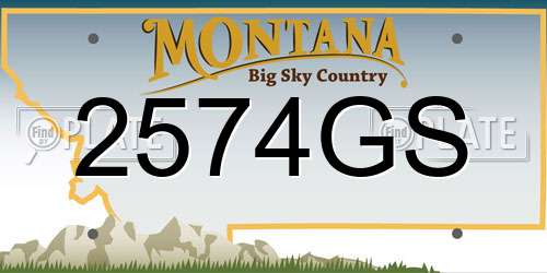 2574GS Montana License Plate