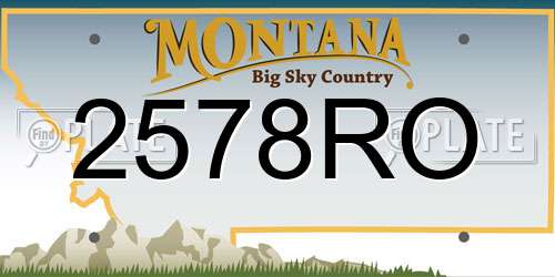 2578RO Montana License Plate
