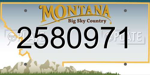 2580971 Montana License Plate