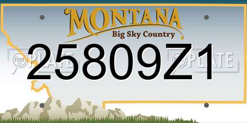 25809Z1 Montana License Plate