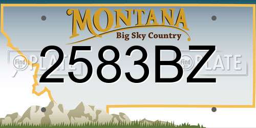2583BZ Montana License Plate