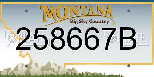 258667B Montana License Plate
