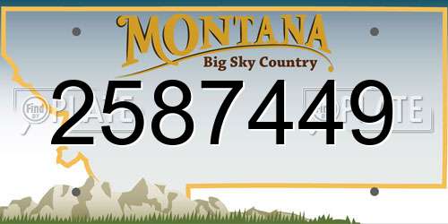 2587449 Montana License Plate