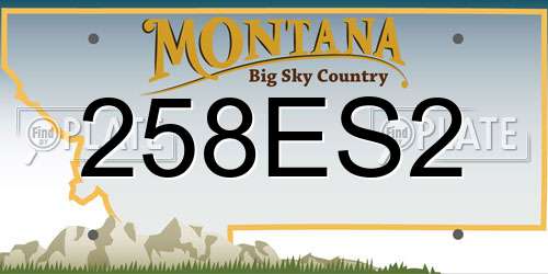 258ES2 Montana License Plate