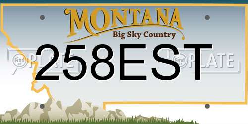 258EST Montana License Plate