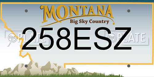 258ESZ Montana License Plate