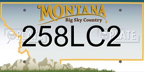 258LC2 Montana License Plate