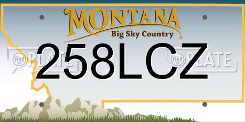 258LCZ Montana License Plate