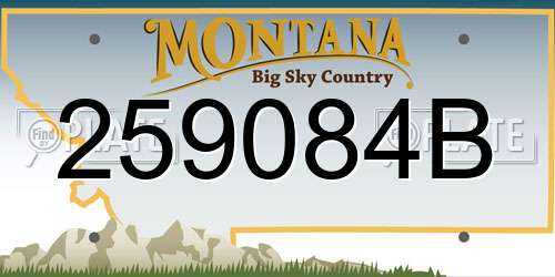 259084B Montana License Plate