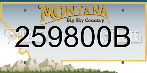 259800B Montana License Plate