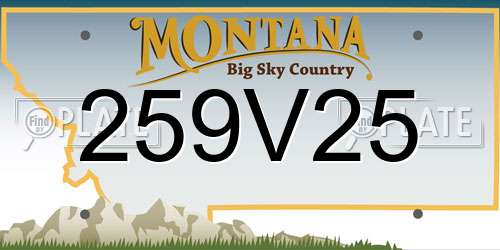 259V25 Montana License Plate