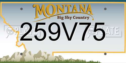 259V75 Montana License Plate