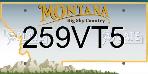 259VT5 Montana License Plate