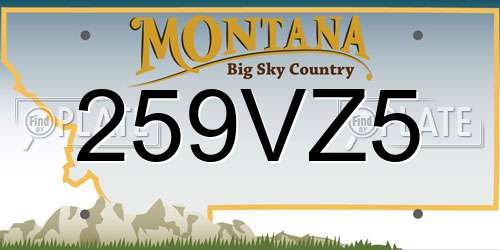 259VZ5 Montana License Plate