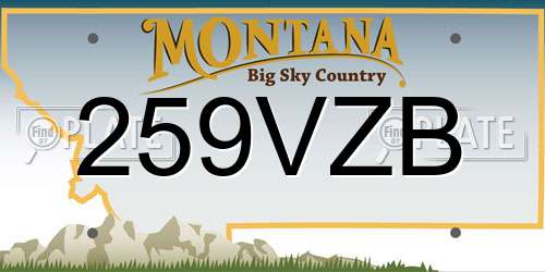 259VZB Montana License Plate