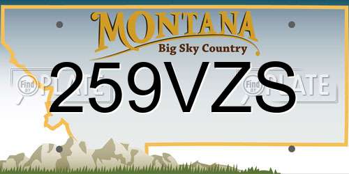 259VZS Montana License Plate