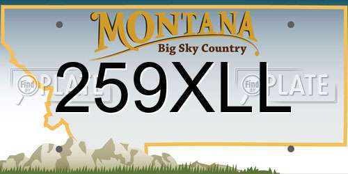 259XLL Montana License Plate