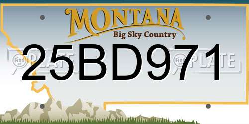 25BD971 Montana License Plate
