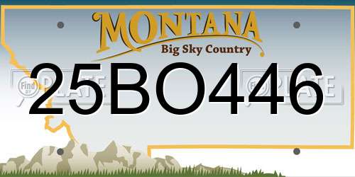 25BO446 Montana License Plate
