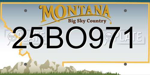 25BO971 Montana License Plate