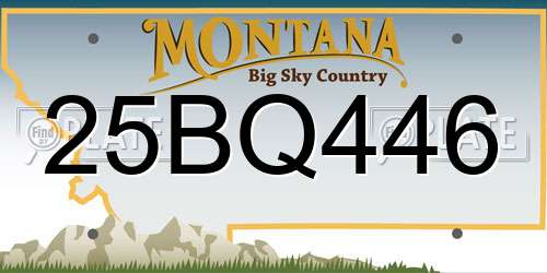 25BQ446 Montana License Plate