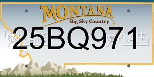 25BQ971 Montana License Plate