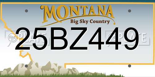 25BZ449 Montana License Plate