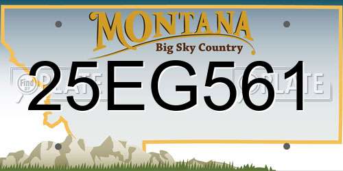 25EG561 Montana License Plate