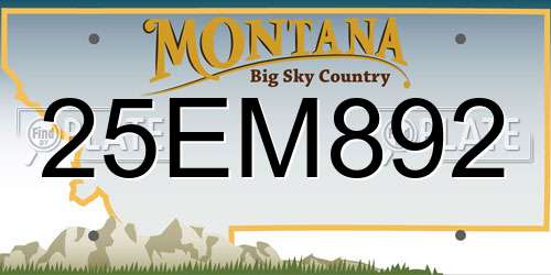 25EM892 Montana License Plate