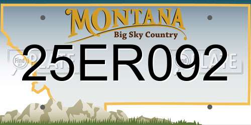 25ER092 Montana License Plate