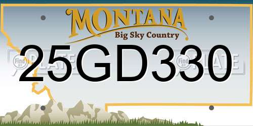 25GD330 Montana License Plate