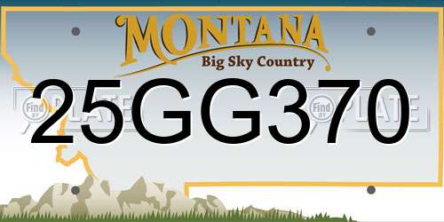 25GG370 Montana License Plate