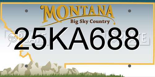 25KA688 Montana License Plate