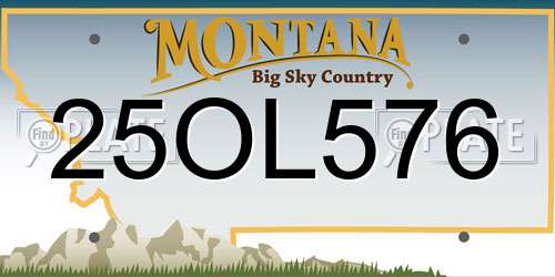 25OL576 Montana License Plate