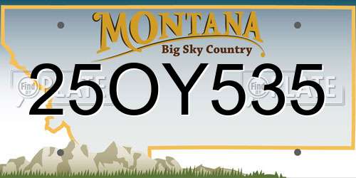 25OY535 Montana License Plate