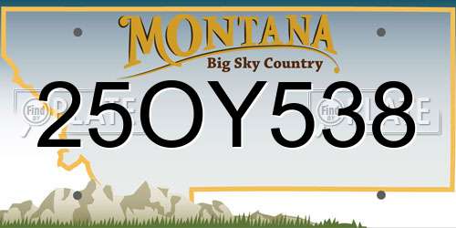 25OY538 Montana License Plate