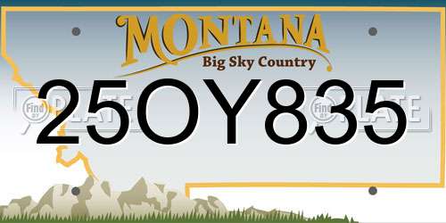 25OY835 Montana License Plate