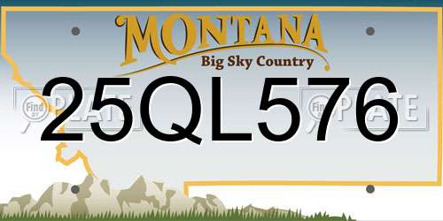 25QL576 Montana License Plate