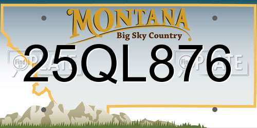 25QL876 Montana License Plate