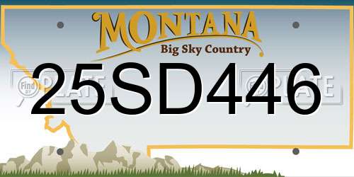 25SD446 Montana License Plate