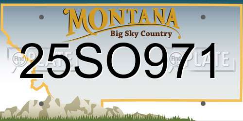 25SO971 Montana License Plate