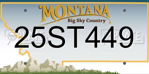 25ST449 Montana License Plate