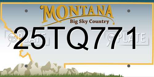 25TQ771 Montana License Plate