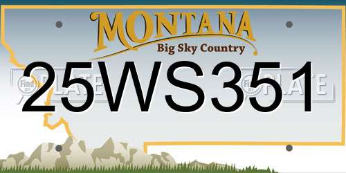 25WS351 Montana License Plate
