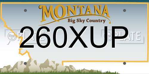 260XUP Montana License Plate