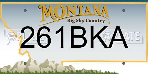 261BKA Montana License Plate