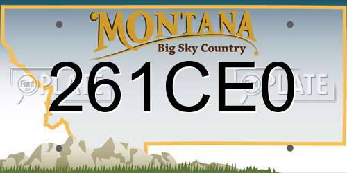 261CE0 Montana License Plate